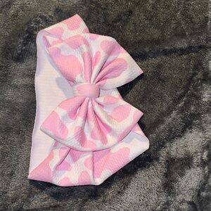 Pink and White Cow Print  Headwrap